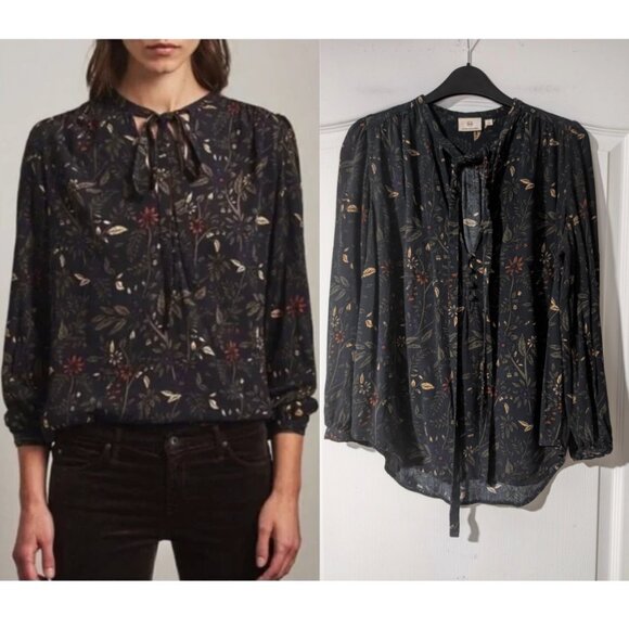 Ag Adriano Goldschmied | Savannah Floral Tie Neck Top - Picture 1 of 9